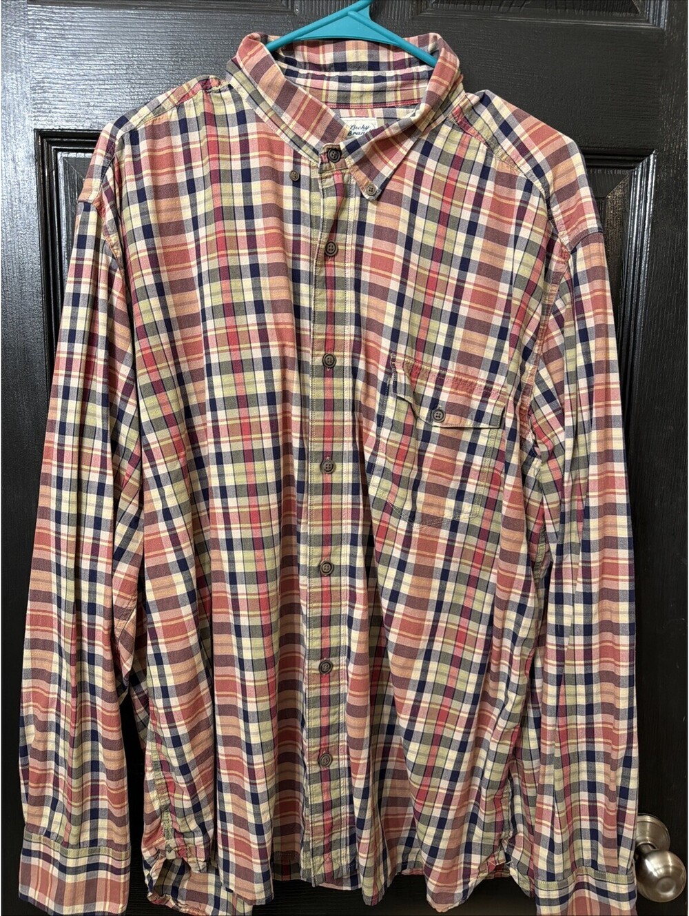 Lucky Brand Mens Multicolor Plaid Long Sleeve Collared Button-Up Shirt Size 2XL